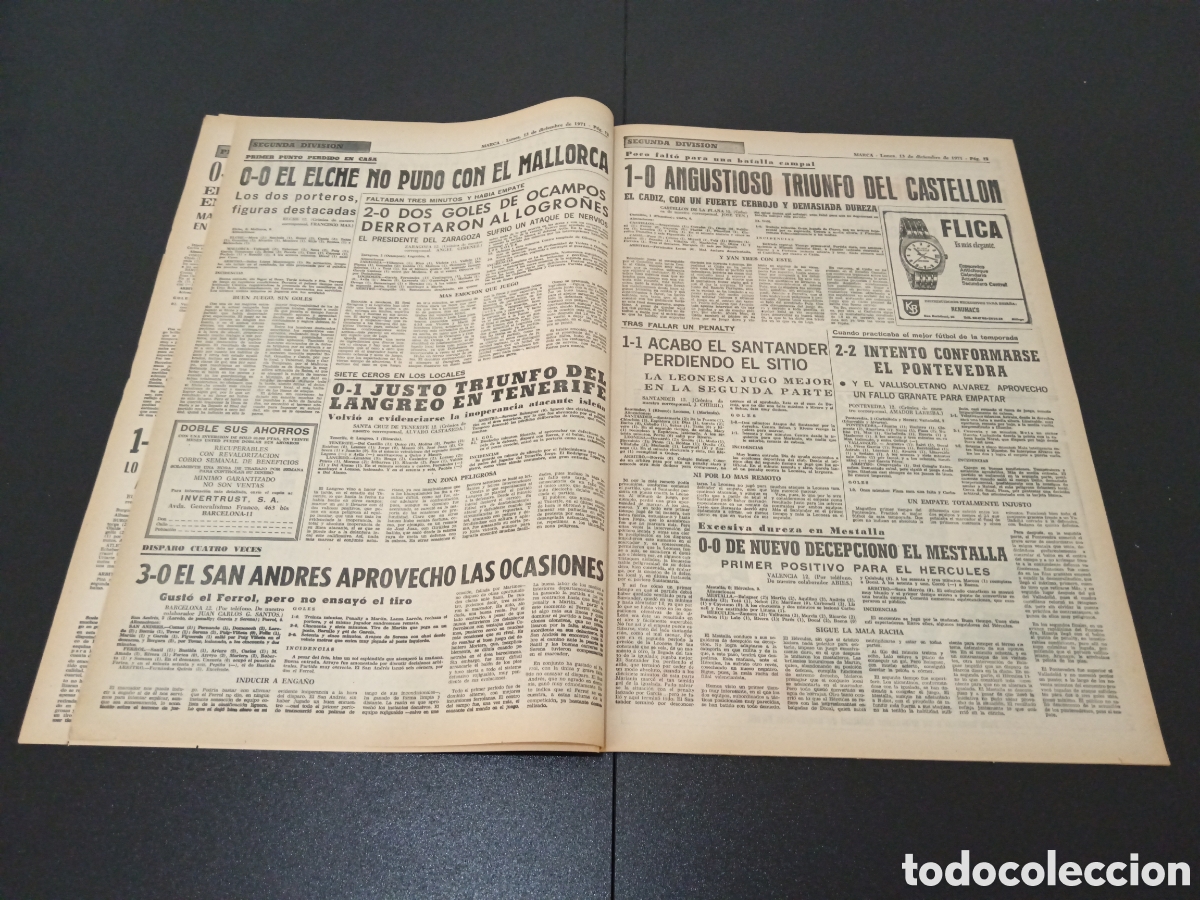 Coleccionismo deportivo: MARCA 13/12/1971 - Foto 7