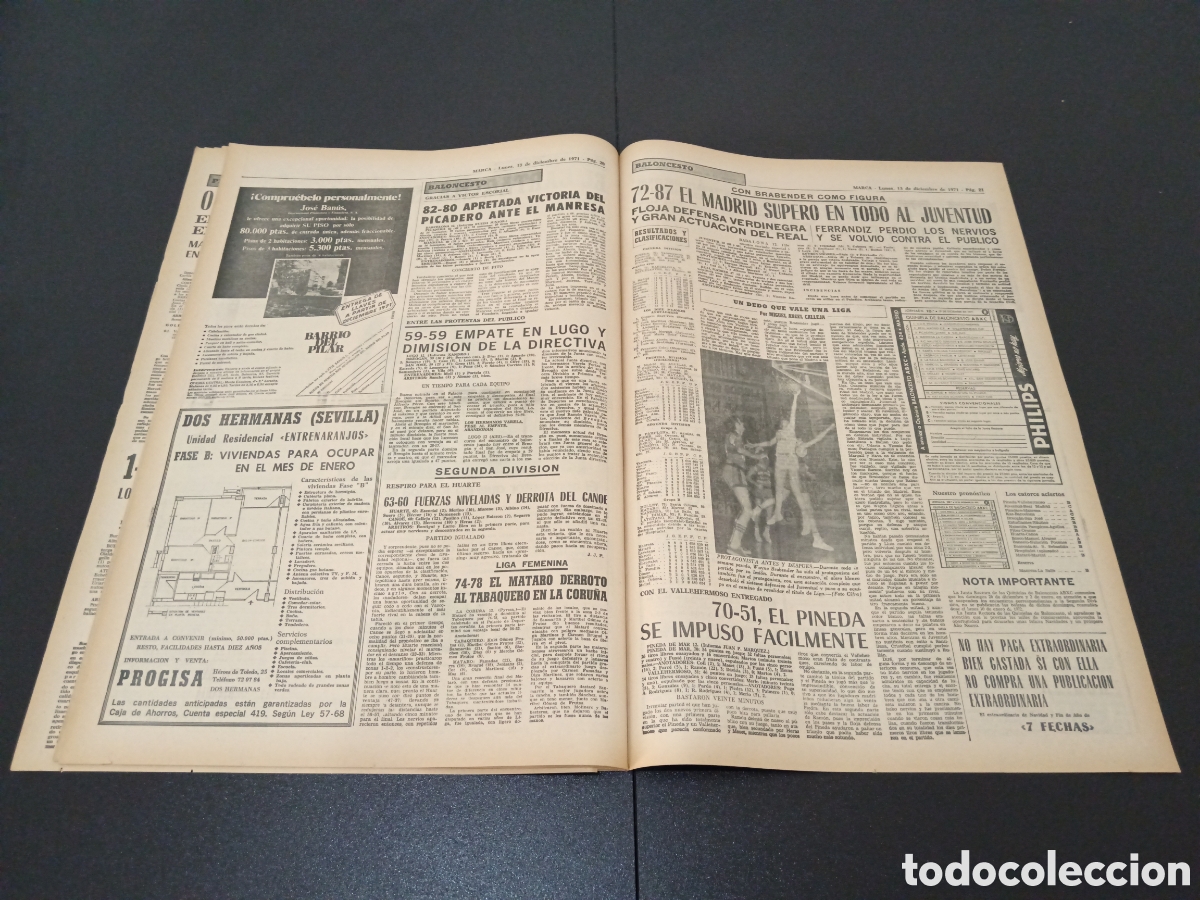 Coleccionismo deportivo: MARCA 13/12/1971 - Foto 11