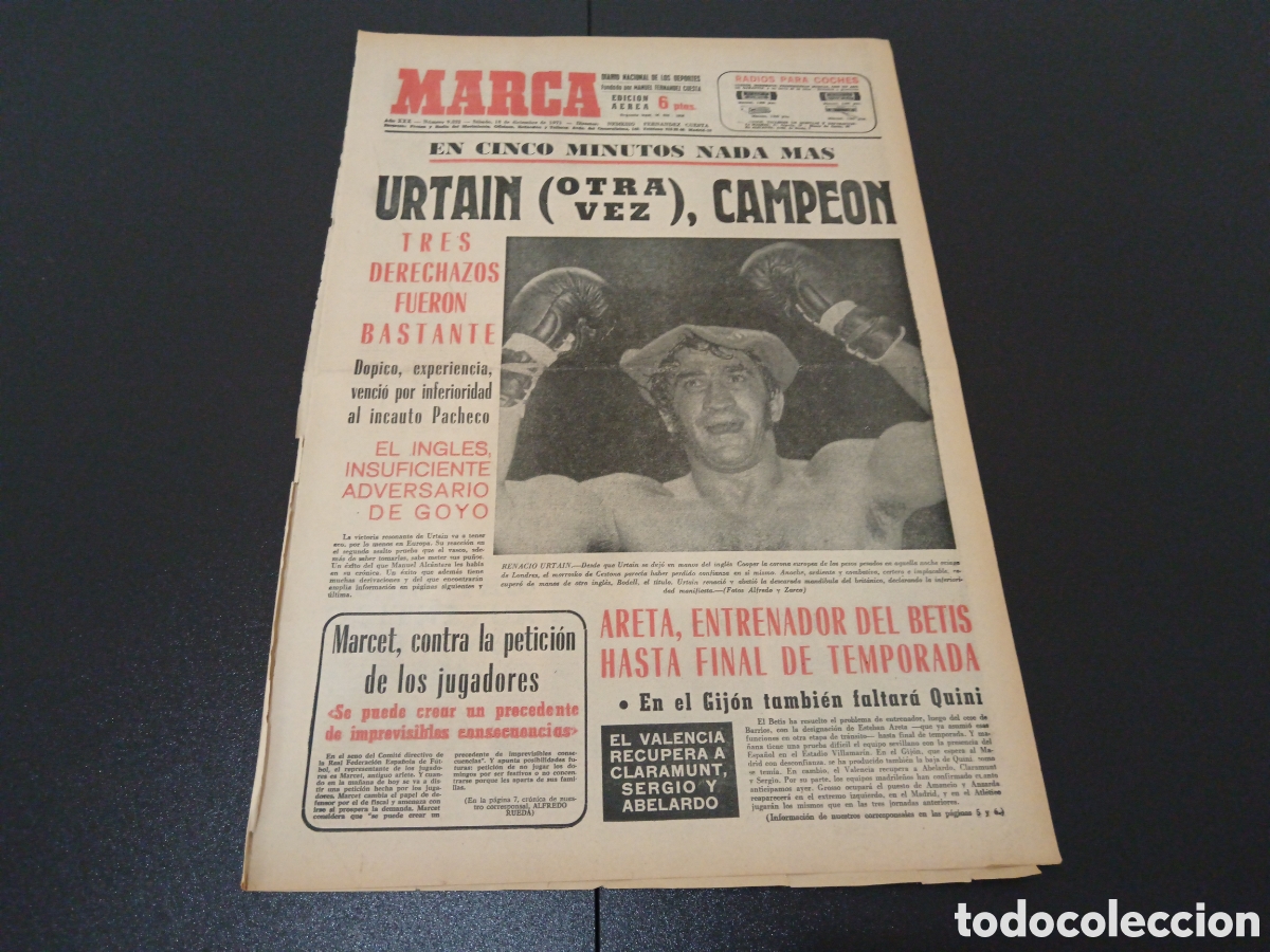 Coleccionismo deportivo: MARCA 18/12/1971 - Foto 1