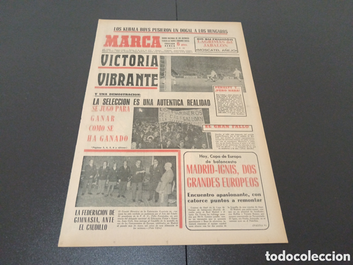 Coleccionismo deportivo: MARCA 13/01/1972 - Foto 1