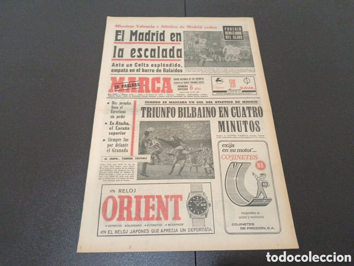 Coleccionismo deportivo: MARCA 07/02/1972 - Foto 1