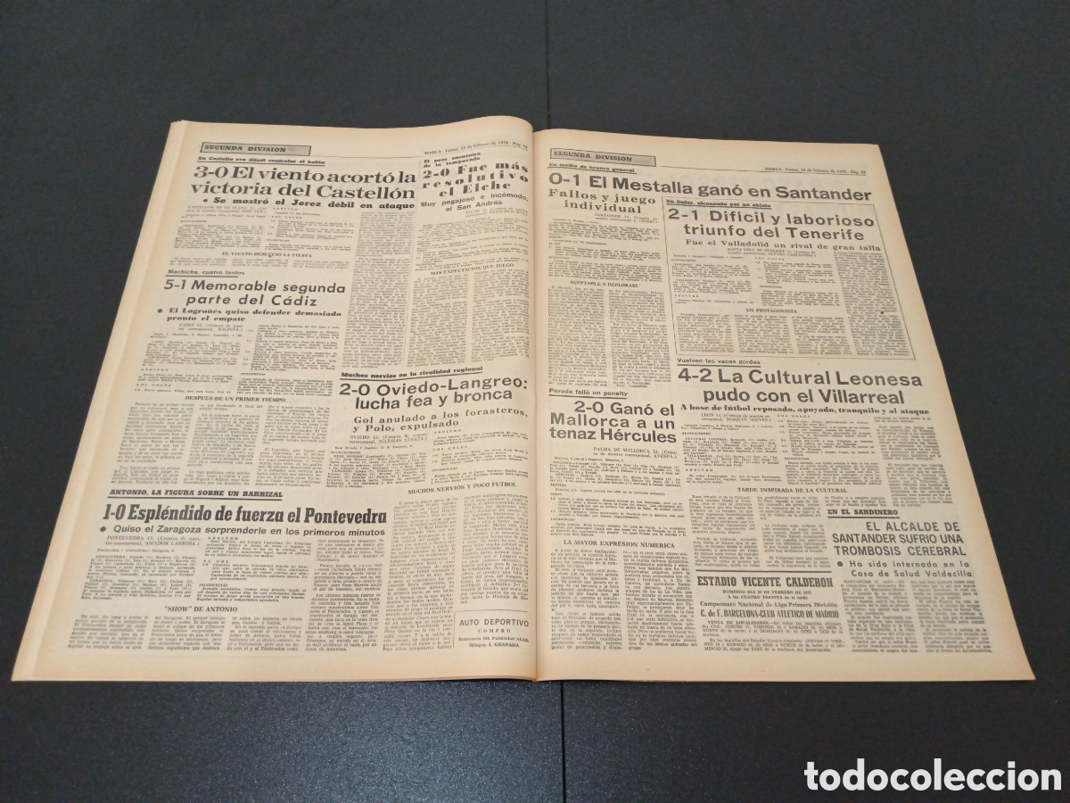 Coleccionismo deportivo: MARCA 14/02/1972 - Foto 7