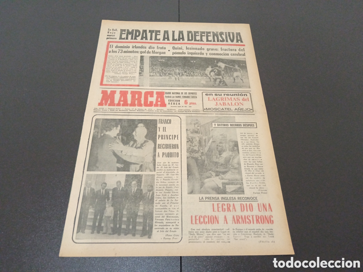 Coleccionismo deportivo: MARCA 17/03/1972 - Foto 1