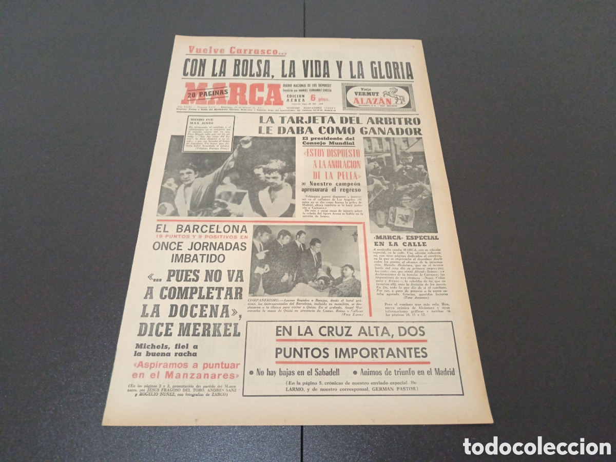 Coleccionismo deportivo: MARCA 20/02/1972 - Foto 1