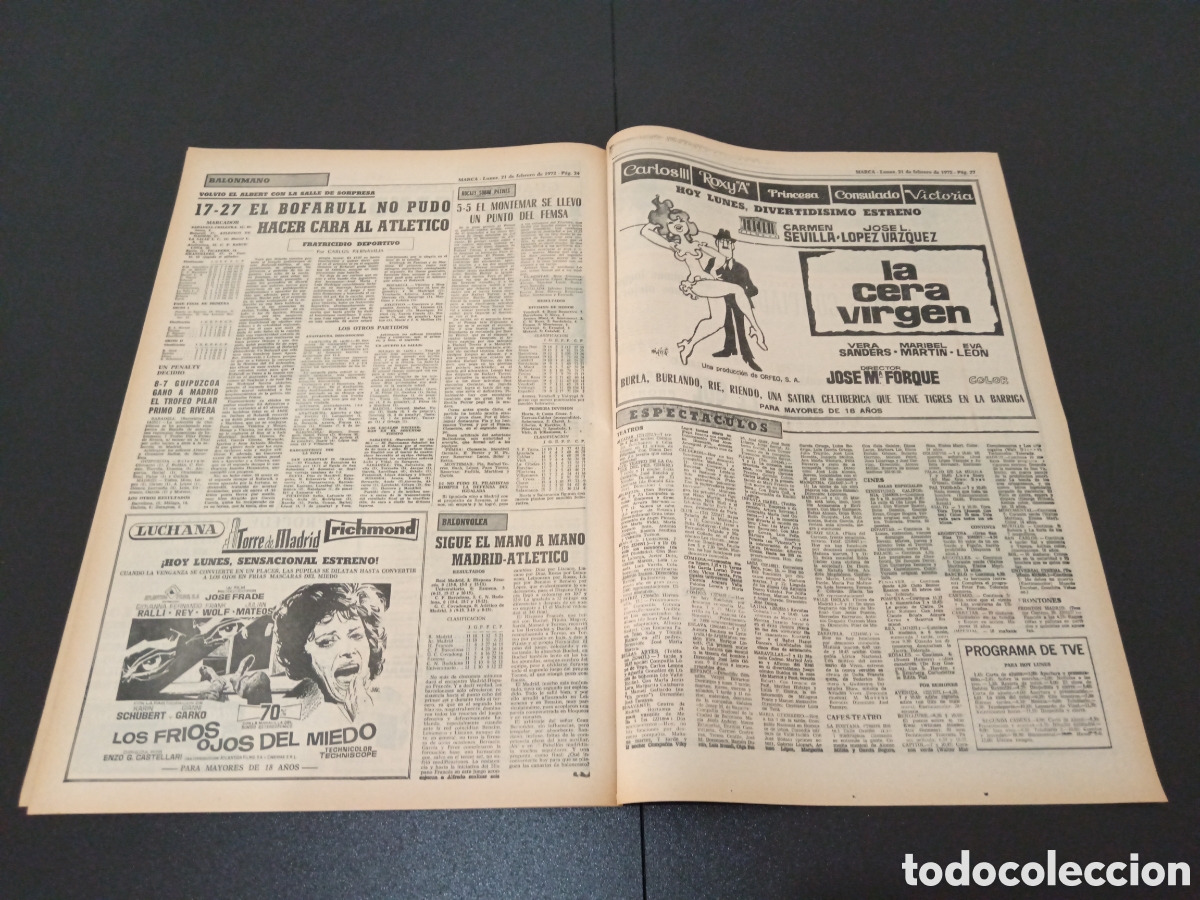 Coleccionismo deportivo: MARCA 21/02/1972 - Foto 13
