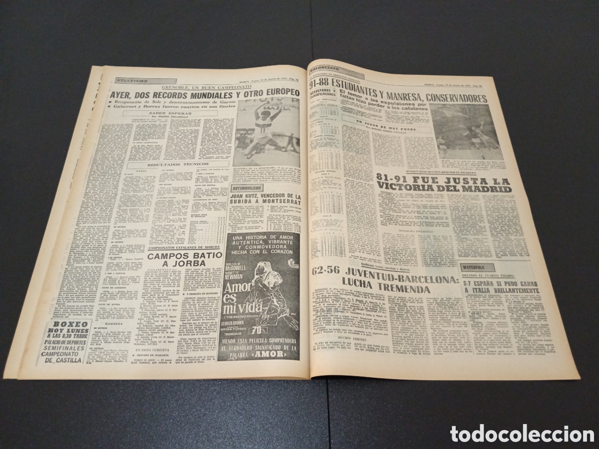 Coleccionismo deportivo: MARCA 13/03/1972 - Foto 12