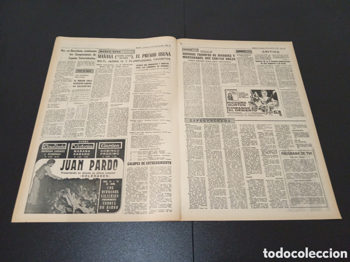 Coleccionismo deportivo: MARCA 14/04/1972 - Foto 4