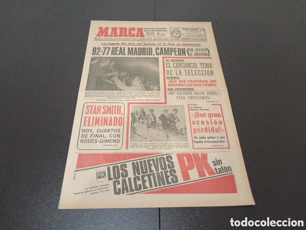 Coleccionismo deportivo: MARCA 14/04/1972 - Foto 1