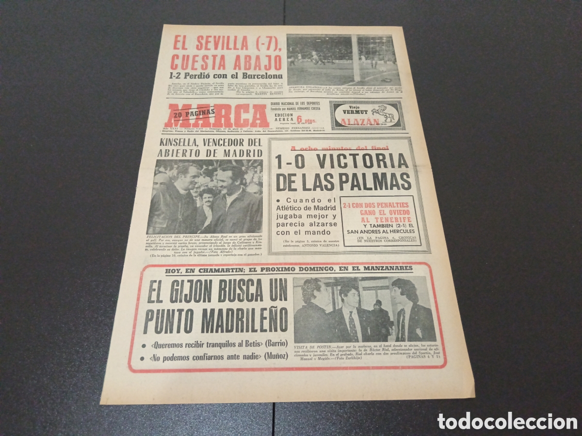 Coleccionismo deportivo: MARCA 23/04/1972 - Foto 1