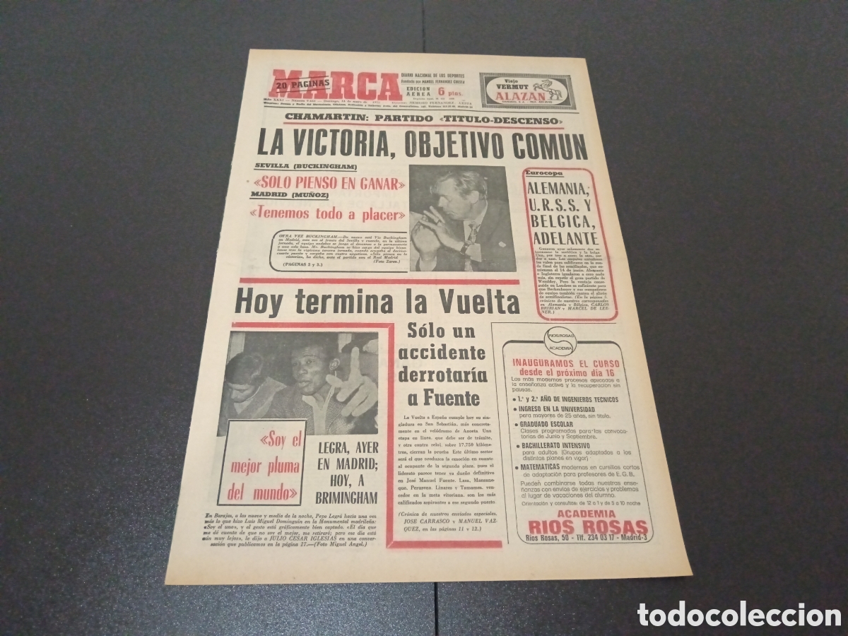 Coleccionismo deportivo: MARCA 14/05/1972 - Foto 1