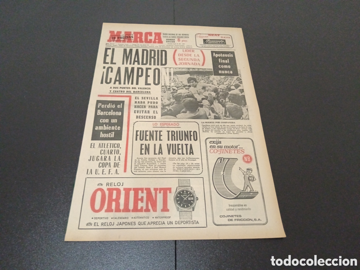 Coleccionismo deportivo: MARCA 15/05/1972 - Foto 1