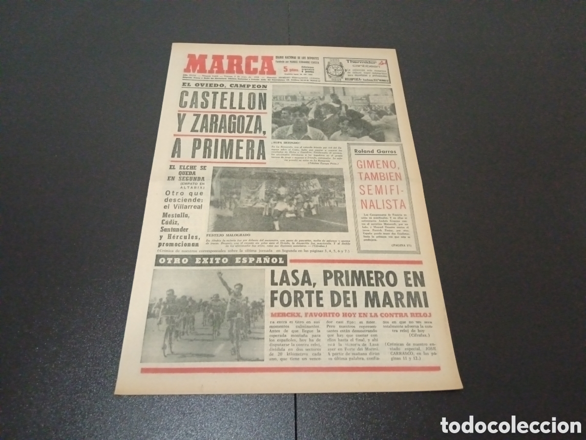 Coleccionismo deportivo: MARCA 02/06/1972 - Foto 1