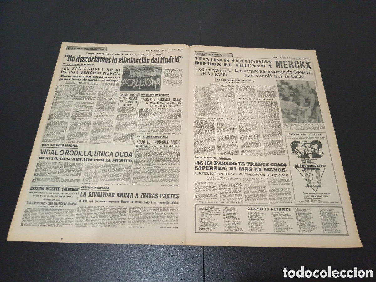 Coleccionismo deportivo: MARCA 03/06/1972 - Foto 2