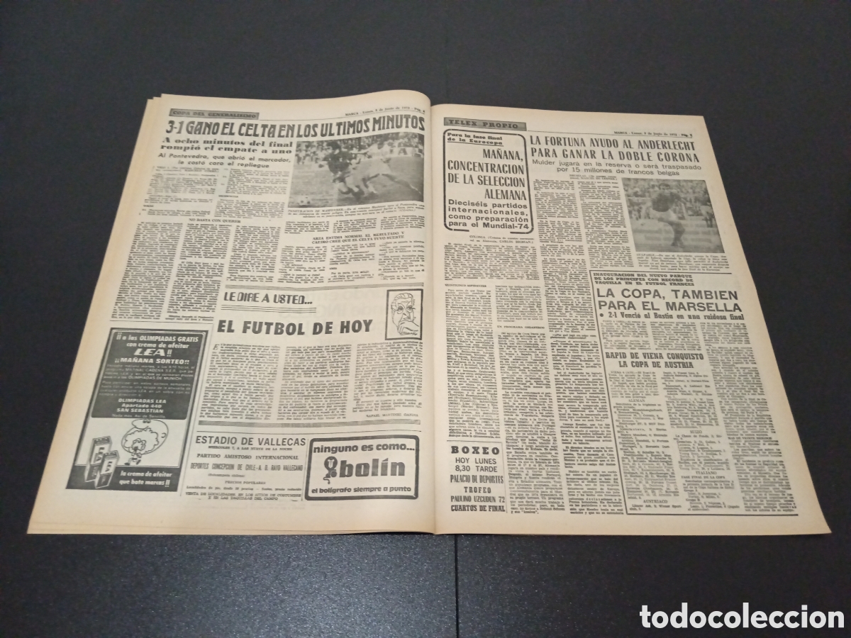 Coleccionismo deportivo: MARCA 05/06/1972 - Foto 4