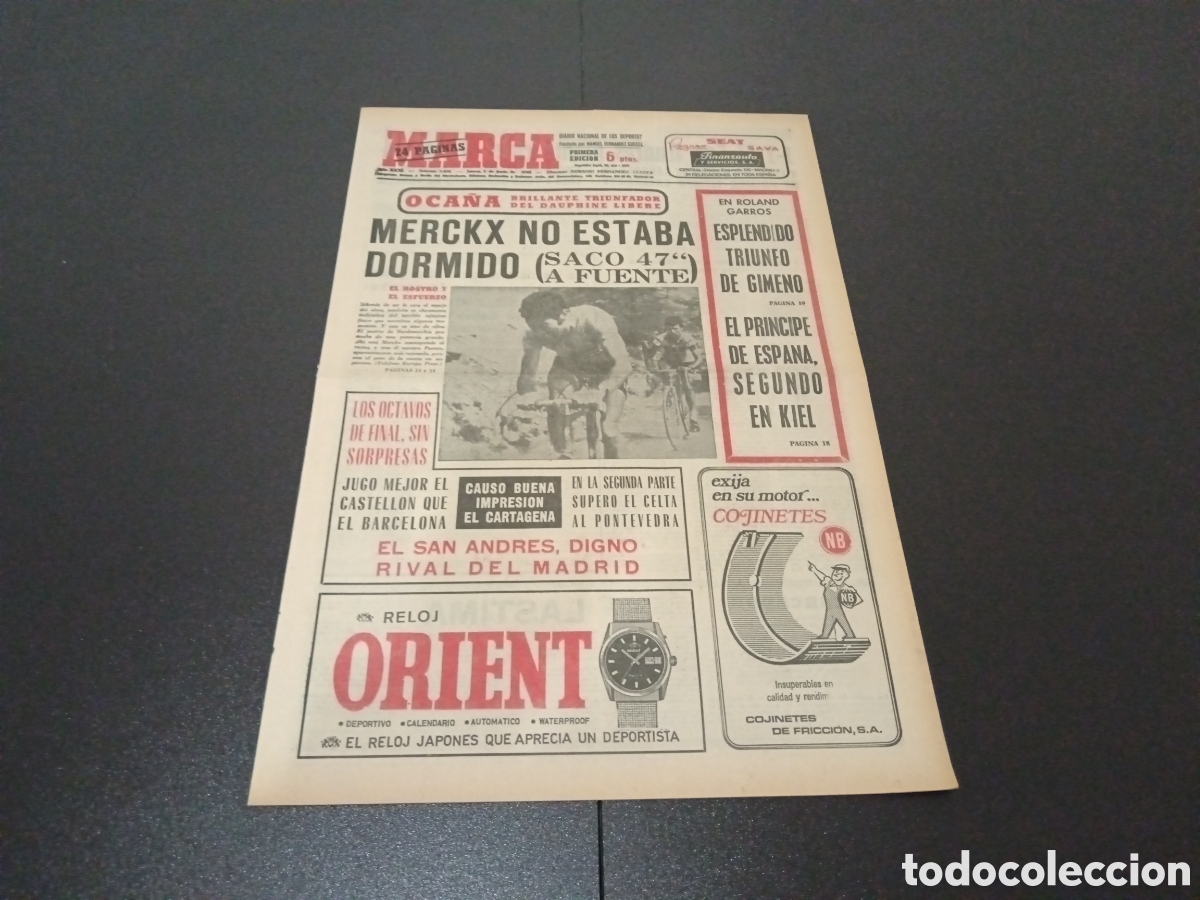 Coleccionismo deportivo: MARCA 05/06/1972 - Foto 1