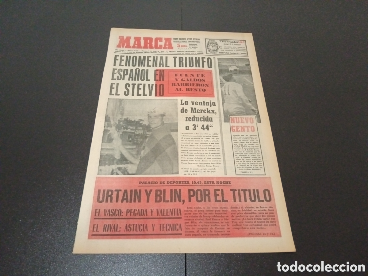 Coleccionismo deportivo: MARCA 09/06/1972 - Foto 1