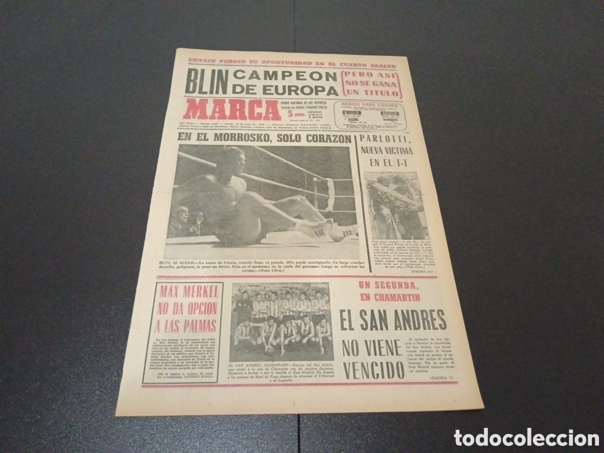 Coleccionismo deportivo: MARCA 10/06/1972 - Foto 1