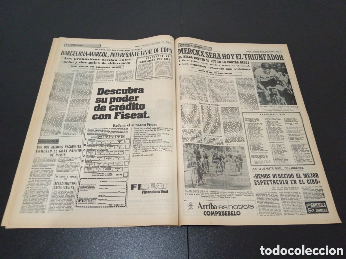 Coleccionismo deportivo: MARCA 11/06/1972 - Foto 5