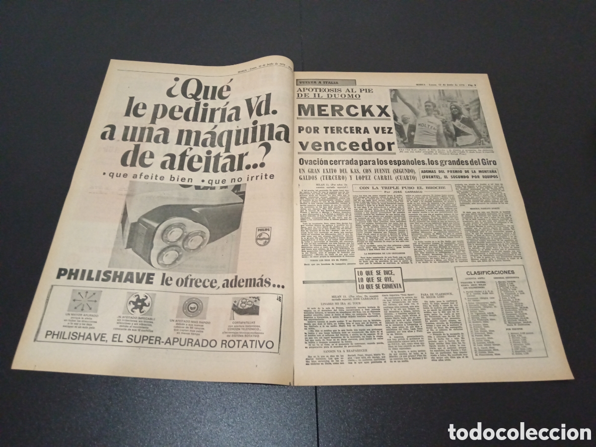 Coleccionismo deportivo: MARCA 12/06/1972 - Foto 2