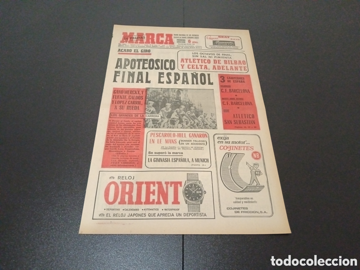 Coleccionismo deportivo: MARCA 12/06/1972 - Foto 1
