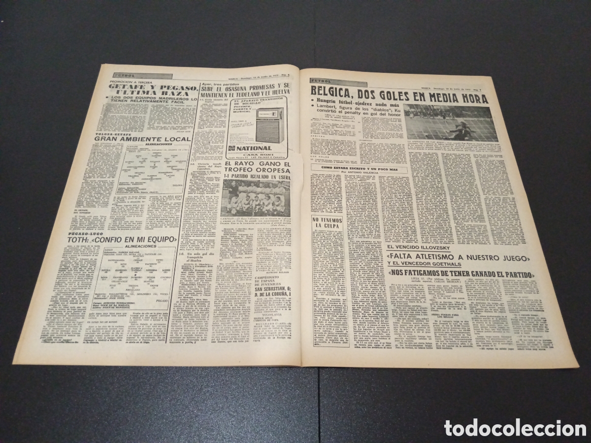 Coleccionismo deportivo: MARCA 18/06/1972 - Foto 4