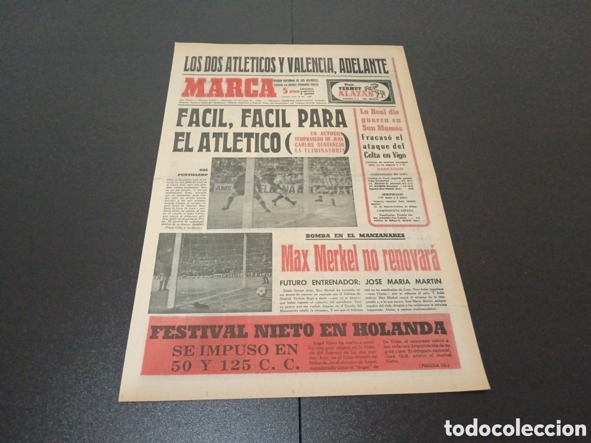 Coleccionismo deportivo: MARCA 25/06/1972 - Foto 1