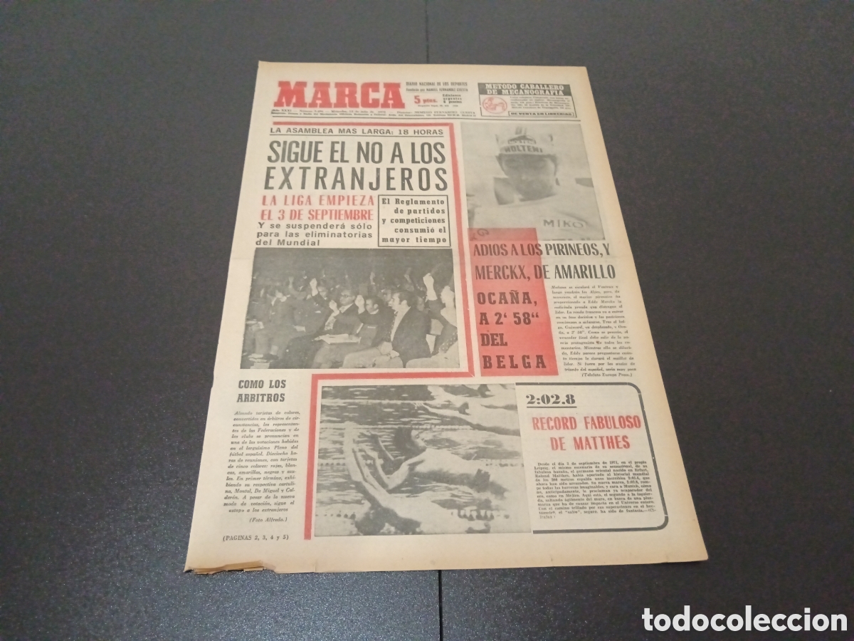 Coleccionismo deportivo: MARCA 12/07/1972 - Foto 1