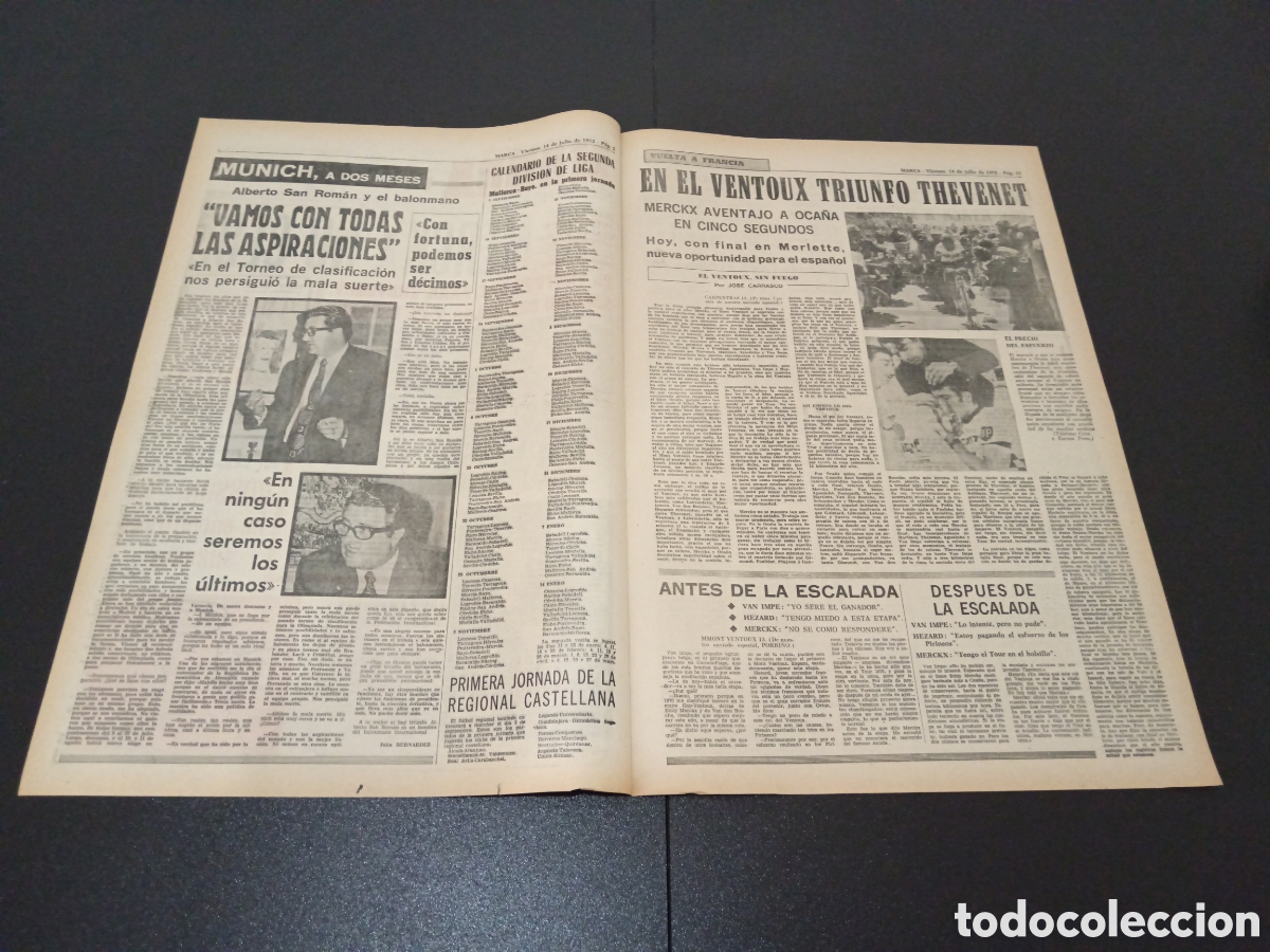 Coleccionismo deportivo: MARCA 14/07/1972 - Foto 2