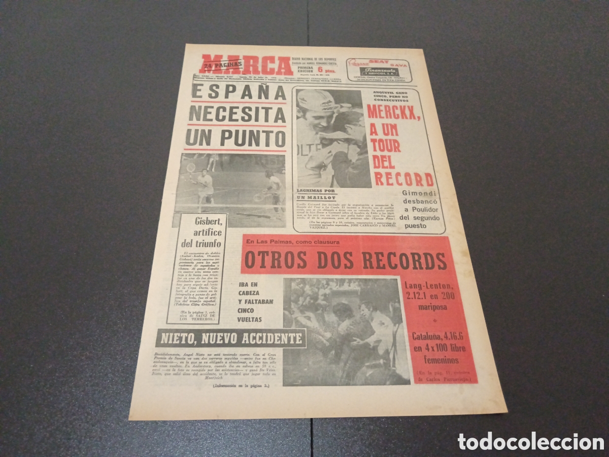 Coleccionismo deportivo: MARCA 24/07/1972 - Foto 1