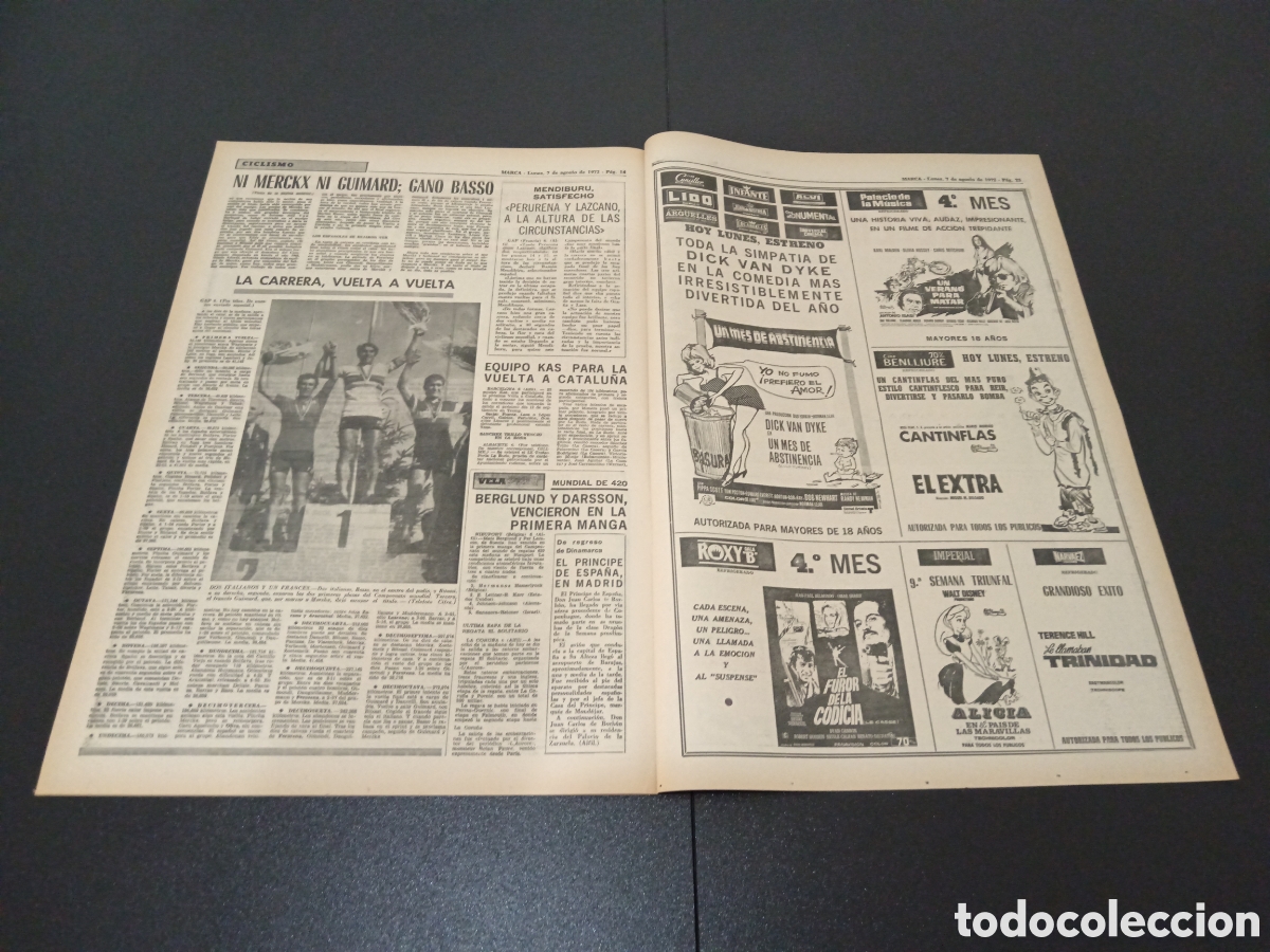 Coleccionismo deportivo: MARCA 07/08/1972 - Foto 6