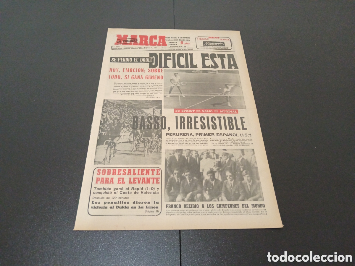 Coleccionismo deportivo: MARCA 07/08/1972 - Foto 1