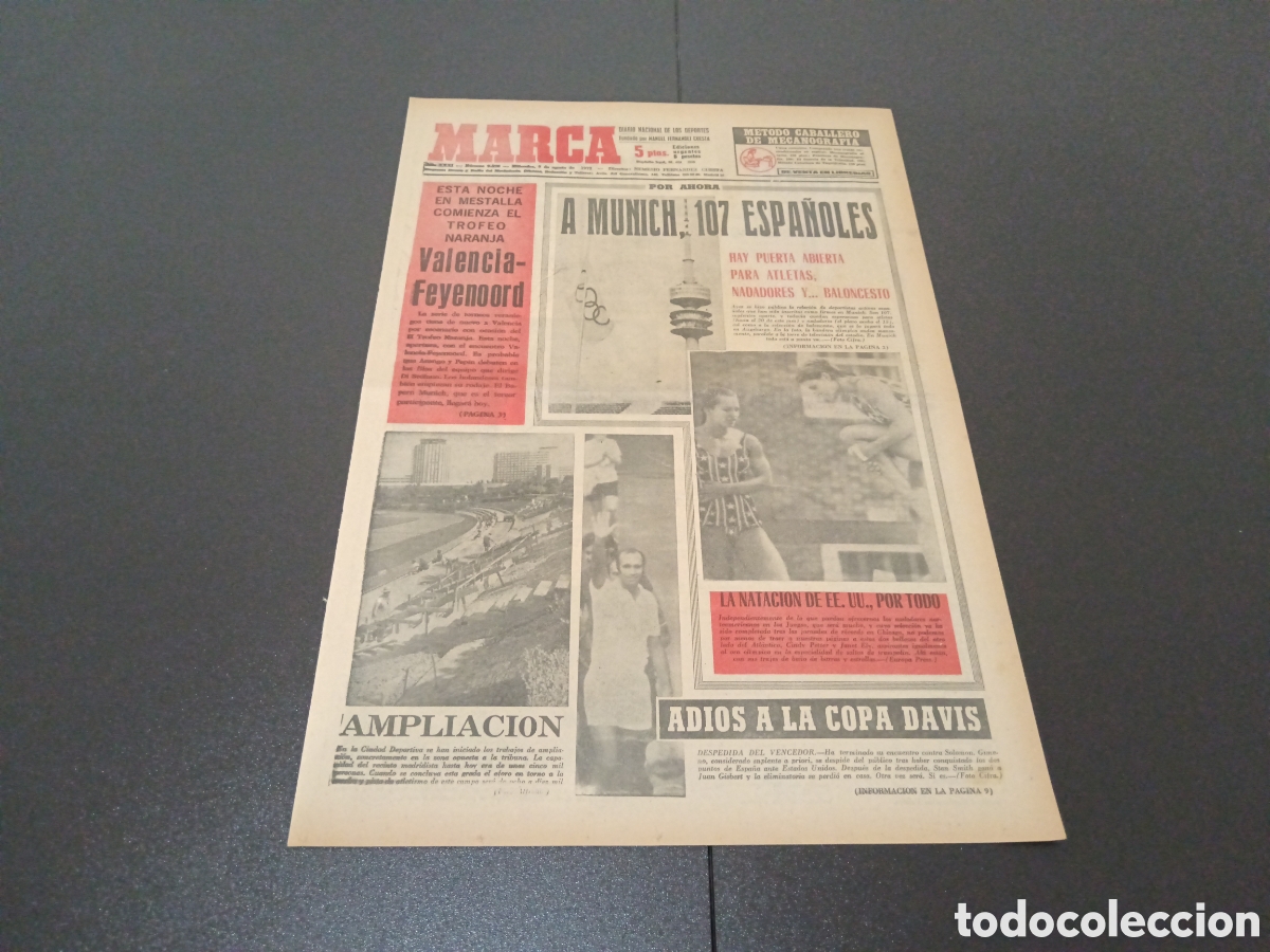 Coleccionismo deportivo: MARCA 09/08/1972 - Foto 1