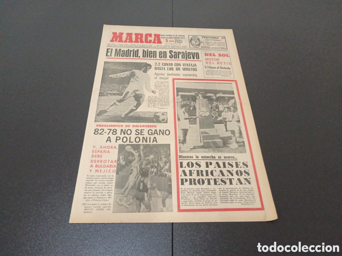 Coleccionismo deportivo: MARCA 18/08/1972 - Foto 1