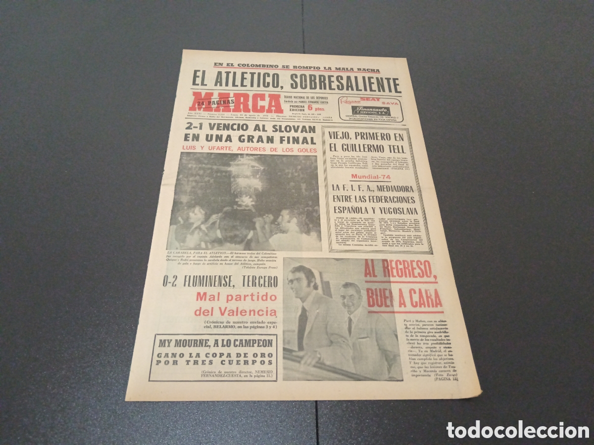 Coleccionismo deportivo: MARCA 21/08/1972 - Foto 1