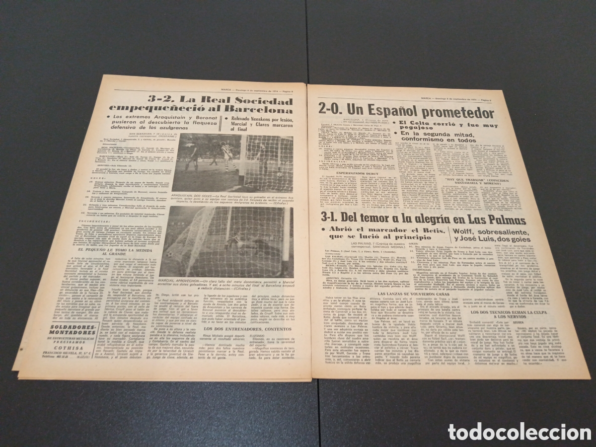 Coleccionismo deportivo: MARCA 08/09/1974 - Foto 5