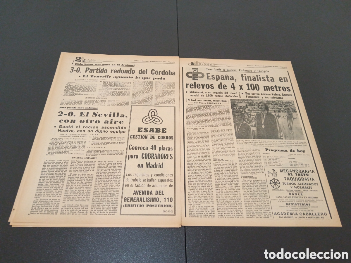Coleccionismo deportivo: MARCA 08/09/1974 - Foto 7