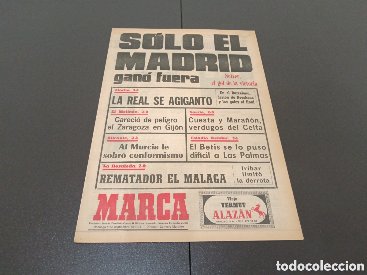 Coleccionismo deportivo: MARCA 08/09/1974 - Foto 1