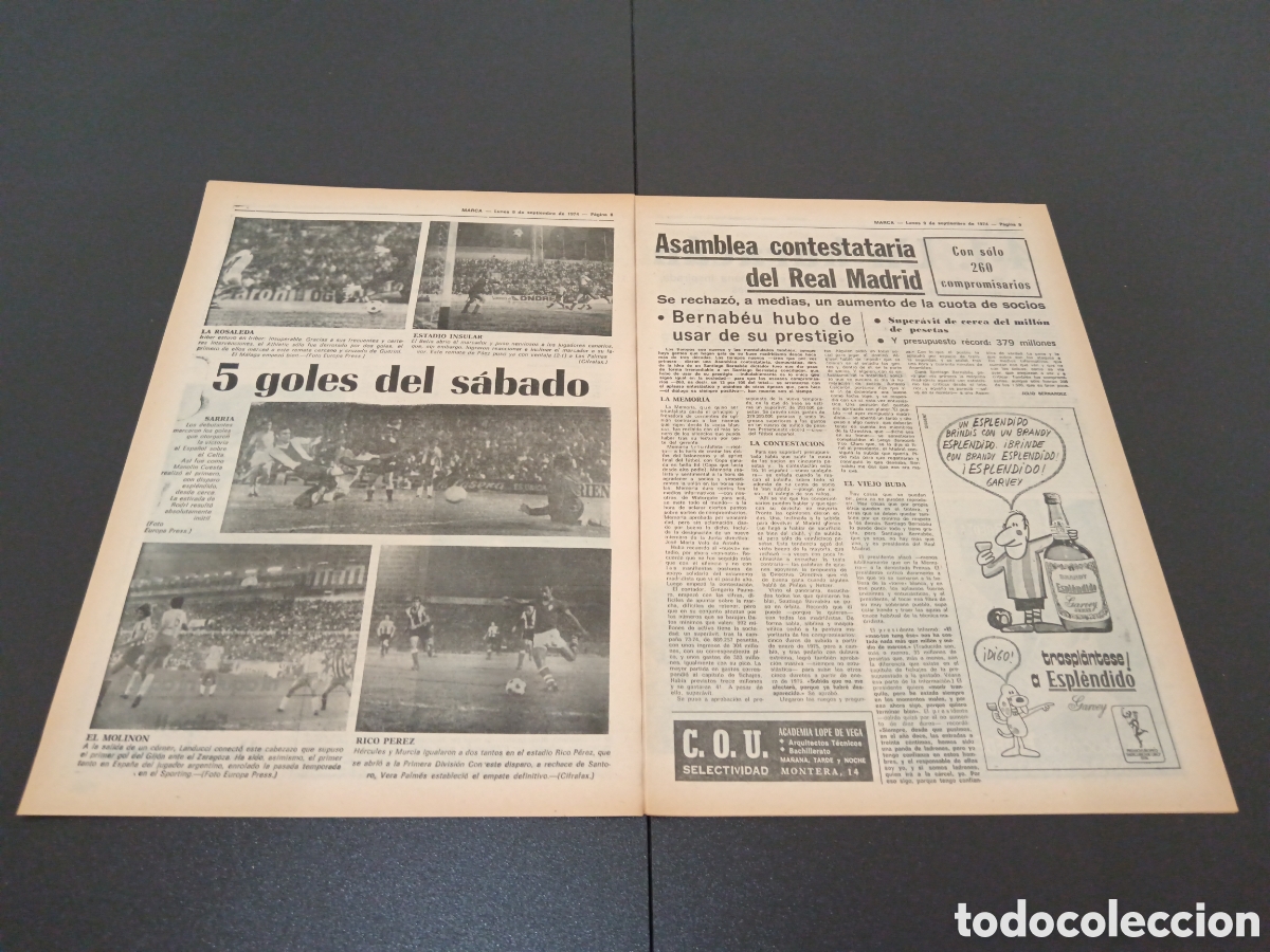 Coleccionismo deportivo: MARCA 09/09/1974 - Foto 5