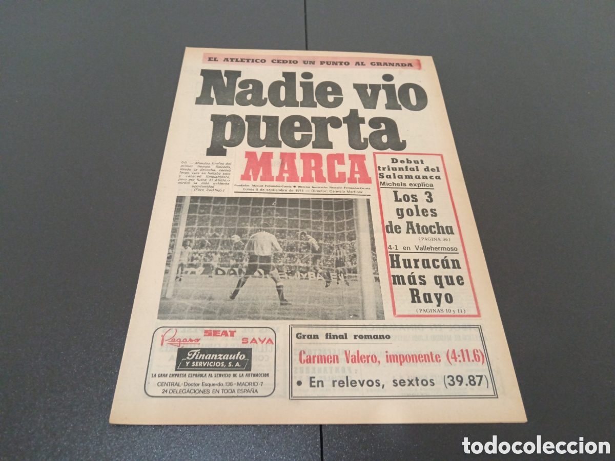 Coleccionismo deportivo: MARCA 09/09/1974 - Foto 1