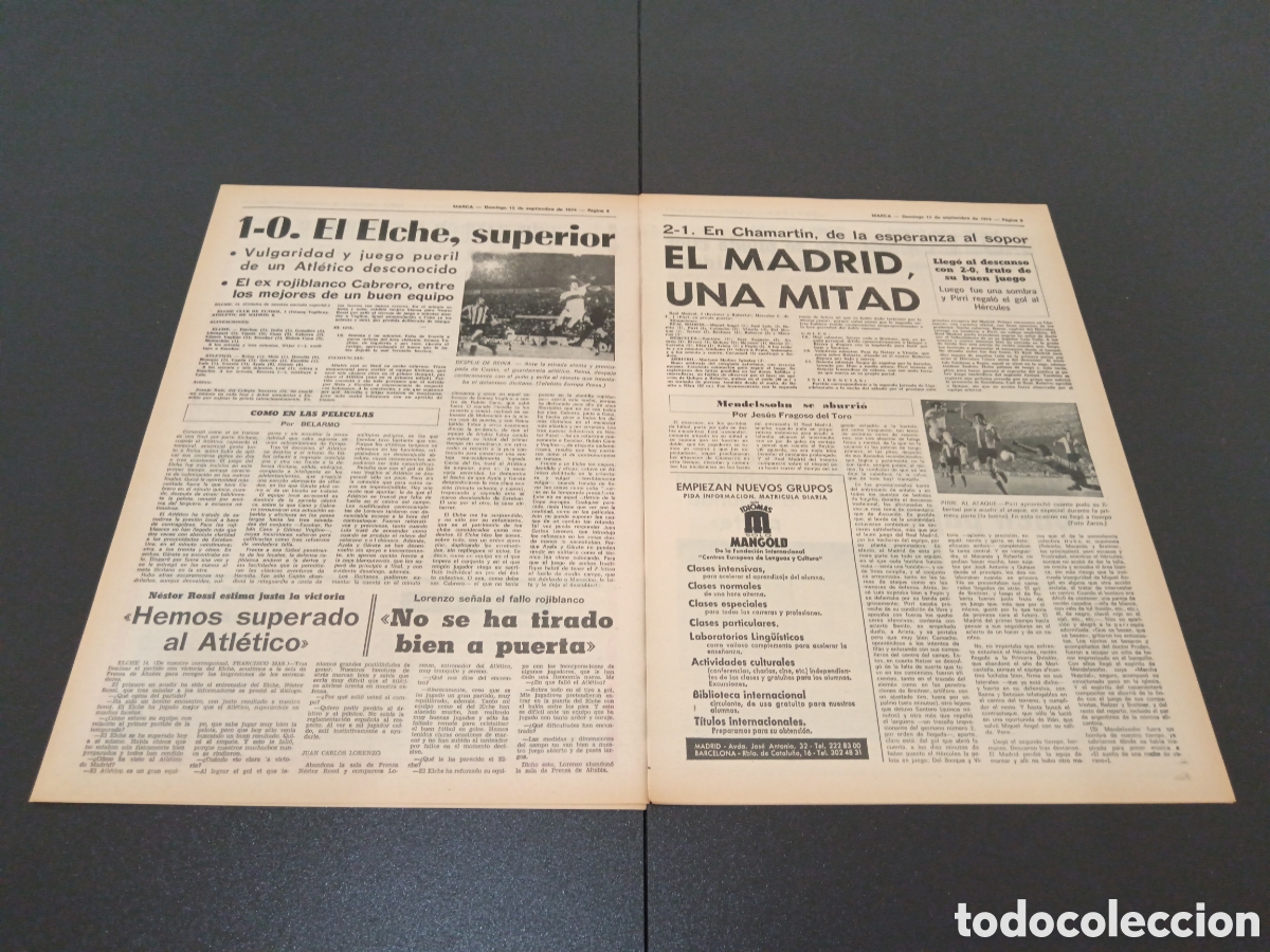 Coleccionismo deportivo: MARCA 15/09/1974 - Foto 3