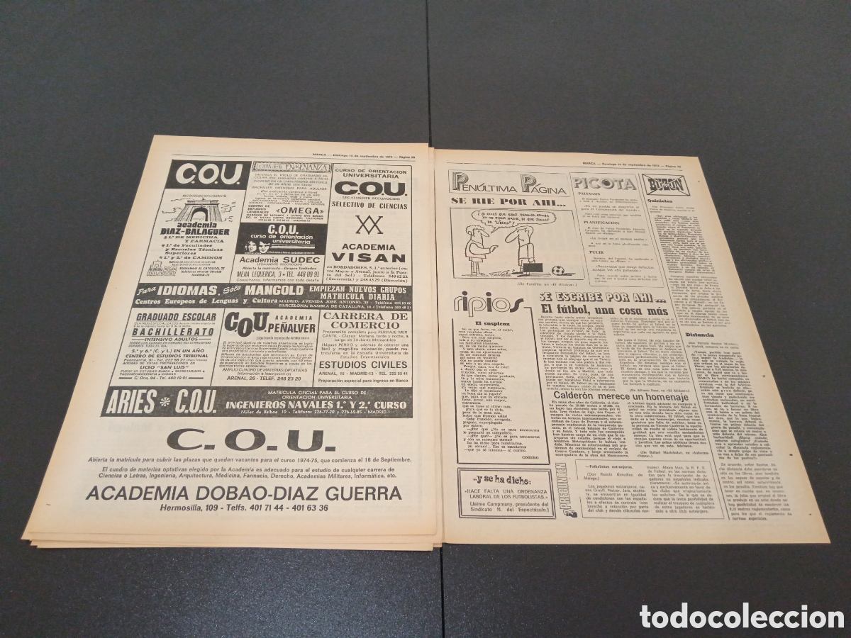 Coleccionismo deportivo: MARCA 15/09/1974 - Foto 8