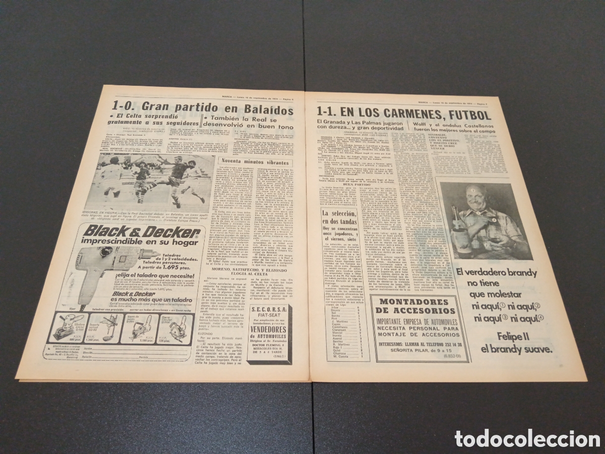 Coleccionismo deportivo: MARCA 16/09/1974 - Foto 4