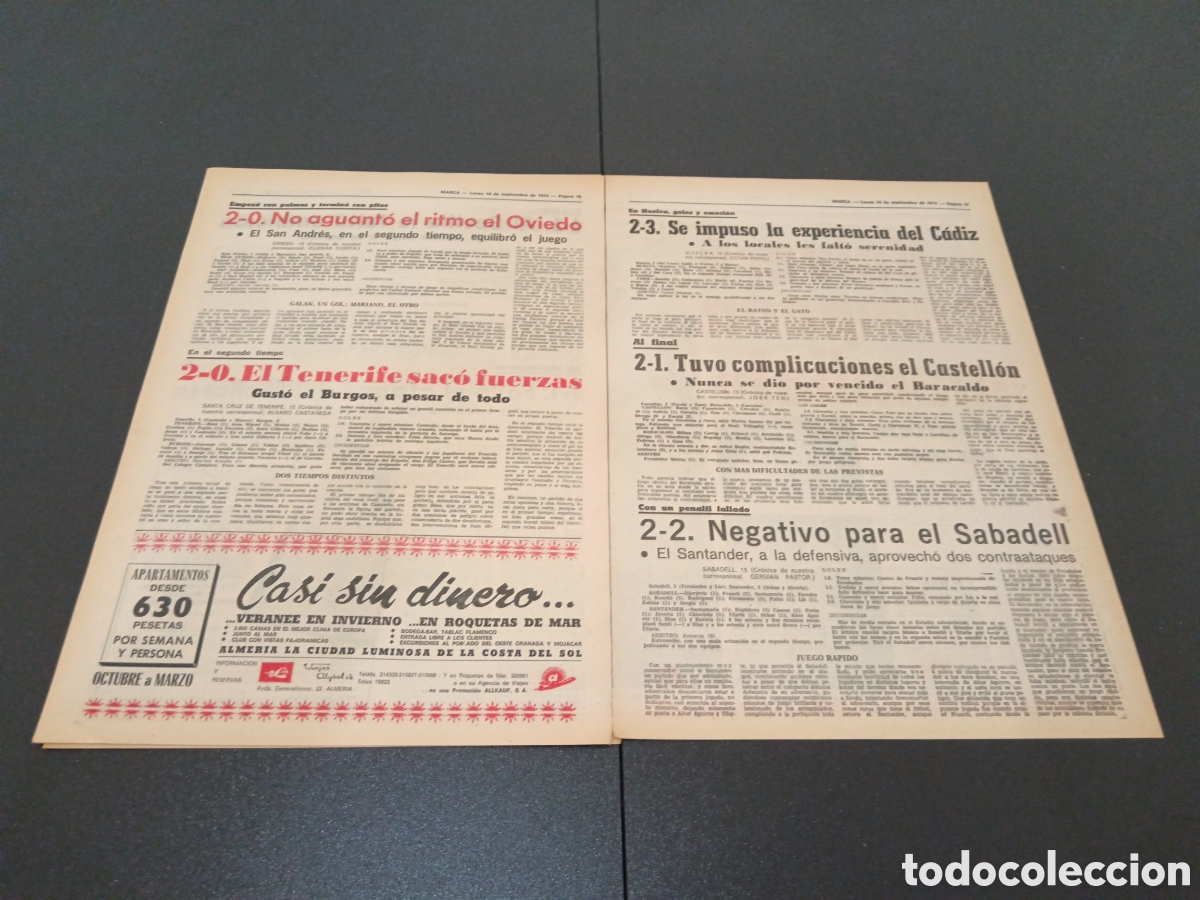 Coleccionismo deportivo: MARCA 16/09/1974 - Foto 9
