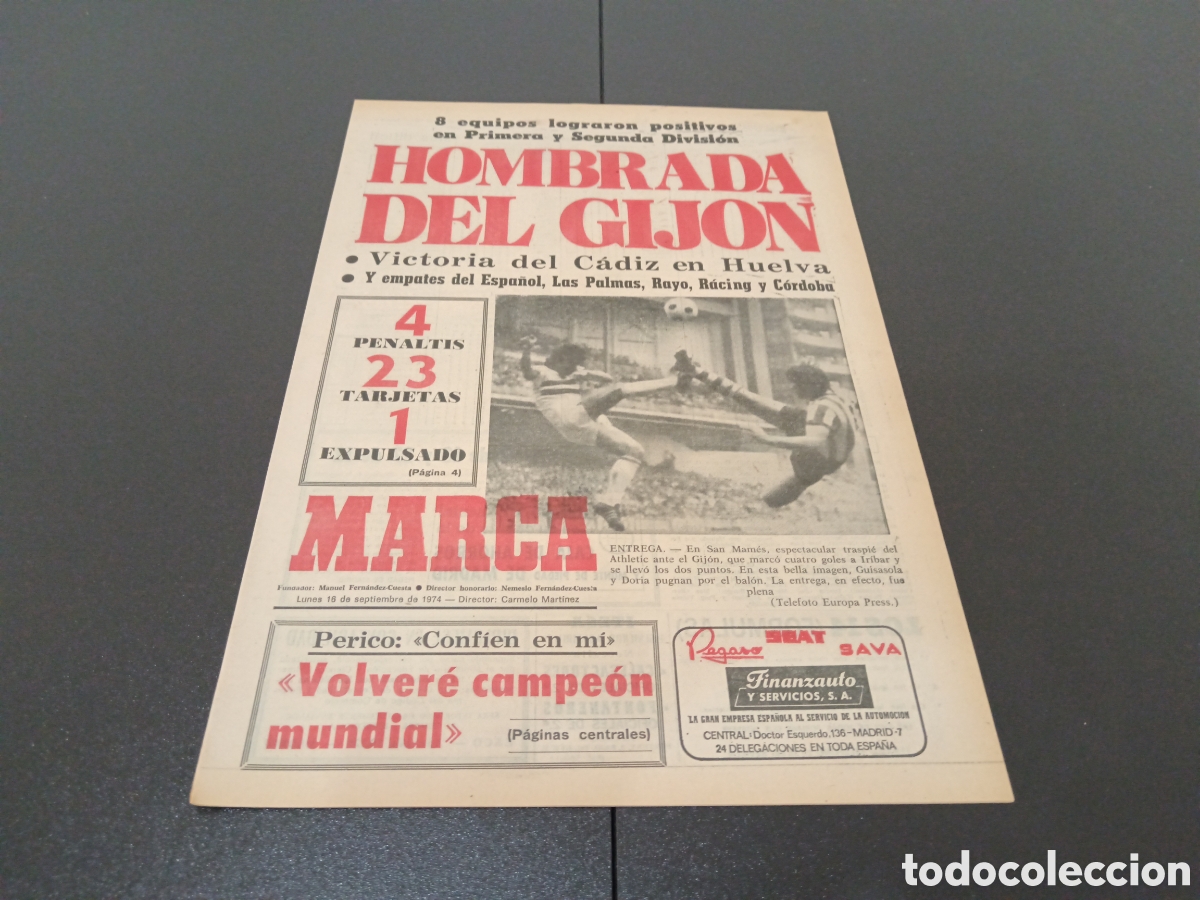 Coleccionismo deportivo: MARCA 16/09/1974 - Foto 1