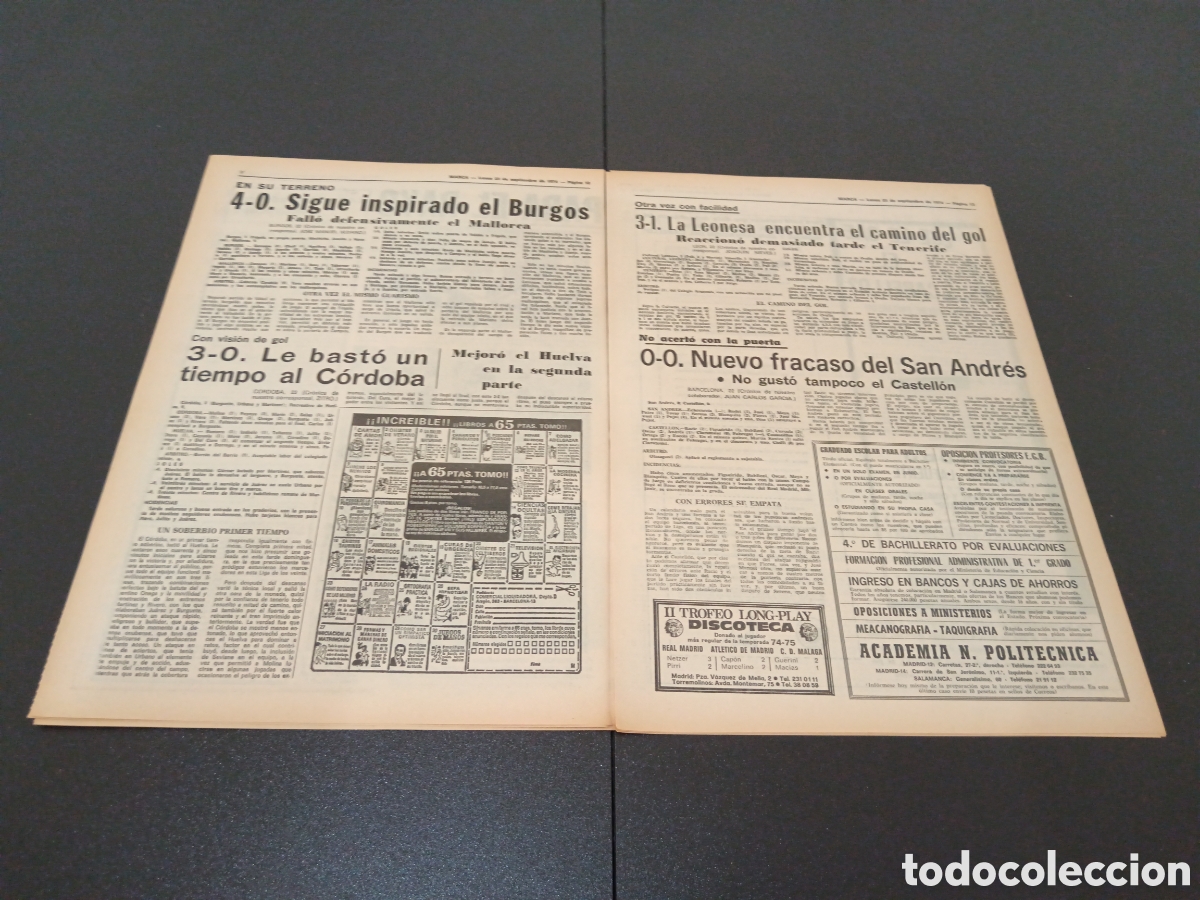 Coleccionismo deportivo: MARCA 23/09/1974 - Foto 5