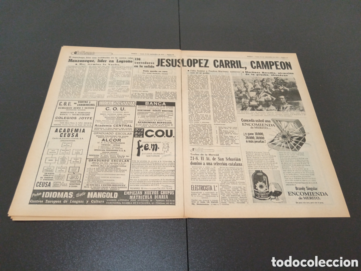 Coleccionismo deportivo: MARCA 23/09/1974 - Foto 10