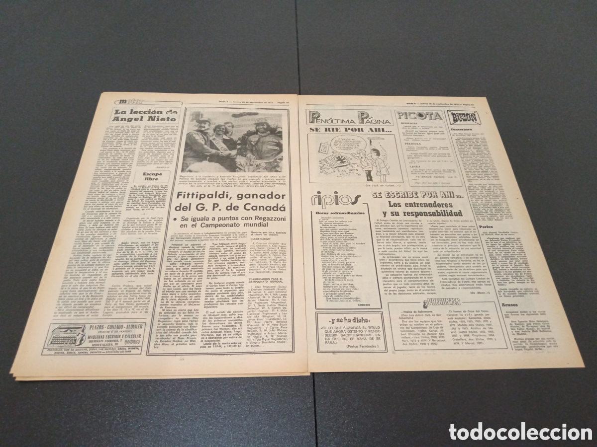 Coleccionismo deportivo: MARCA 26/09/1974 - Foto 5