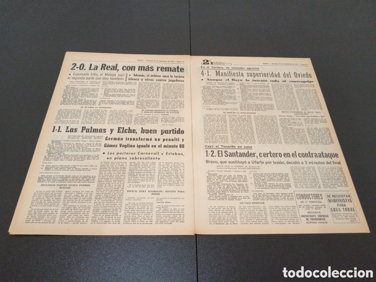 Coleccionismo deportivo: MARCA 29/09/1974 - Foto 5