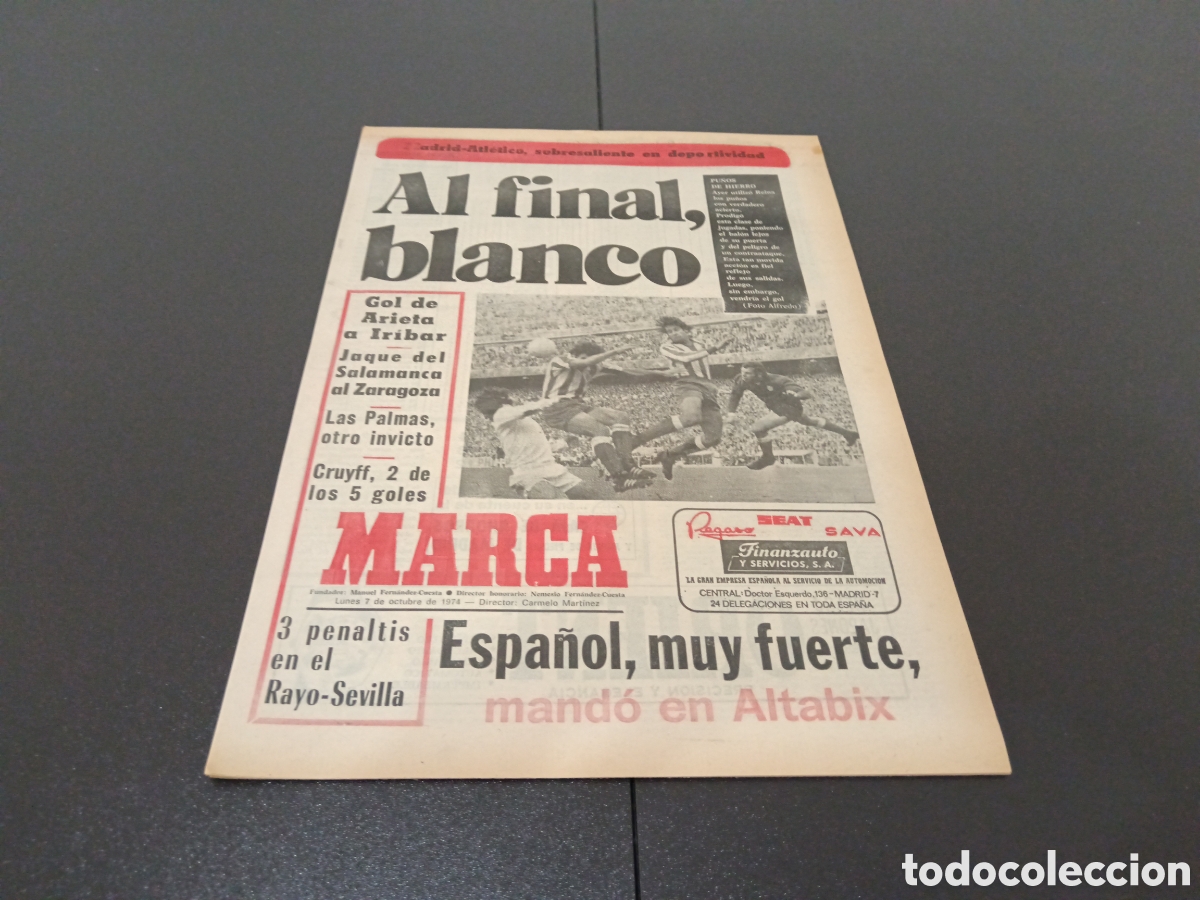 Coleccionismo deportivo: MARCA 07/10/1974 - Foto 1