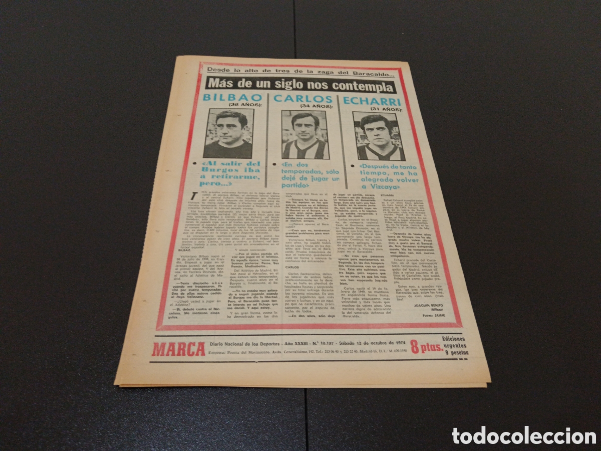 Coleccionismo deportivo: MARCA 12/10/1974 - Foto 6